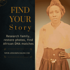 A woman in an old photo with the words " find your story ".